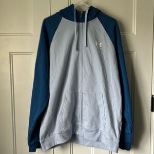 Under Armour Blue Zip Up Hoodie XL Loose Fit